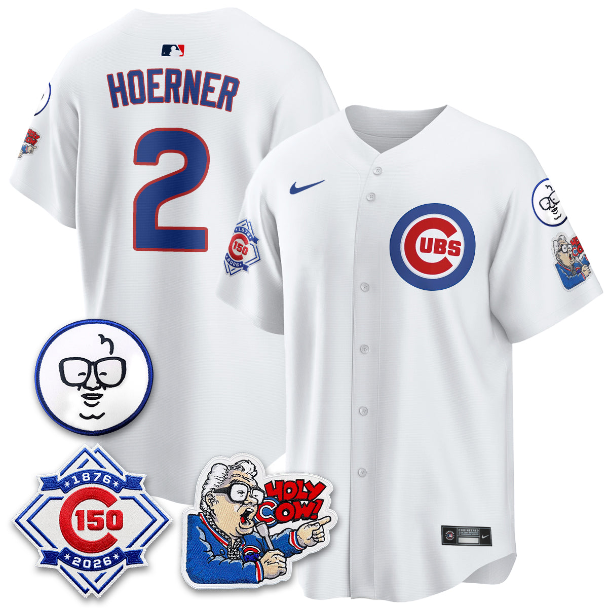 CHC 150th Anniversary Harry Caray Holy Cow Vapor Premier Limited Jersey - All Stitched V2