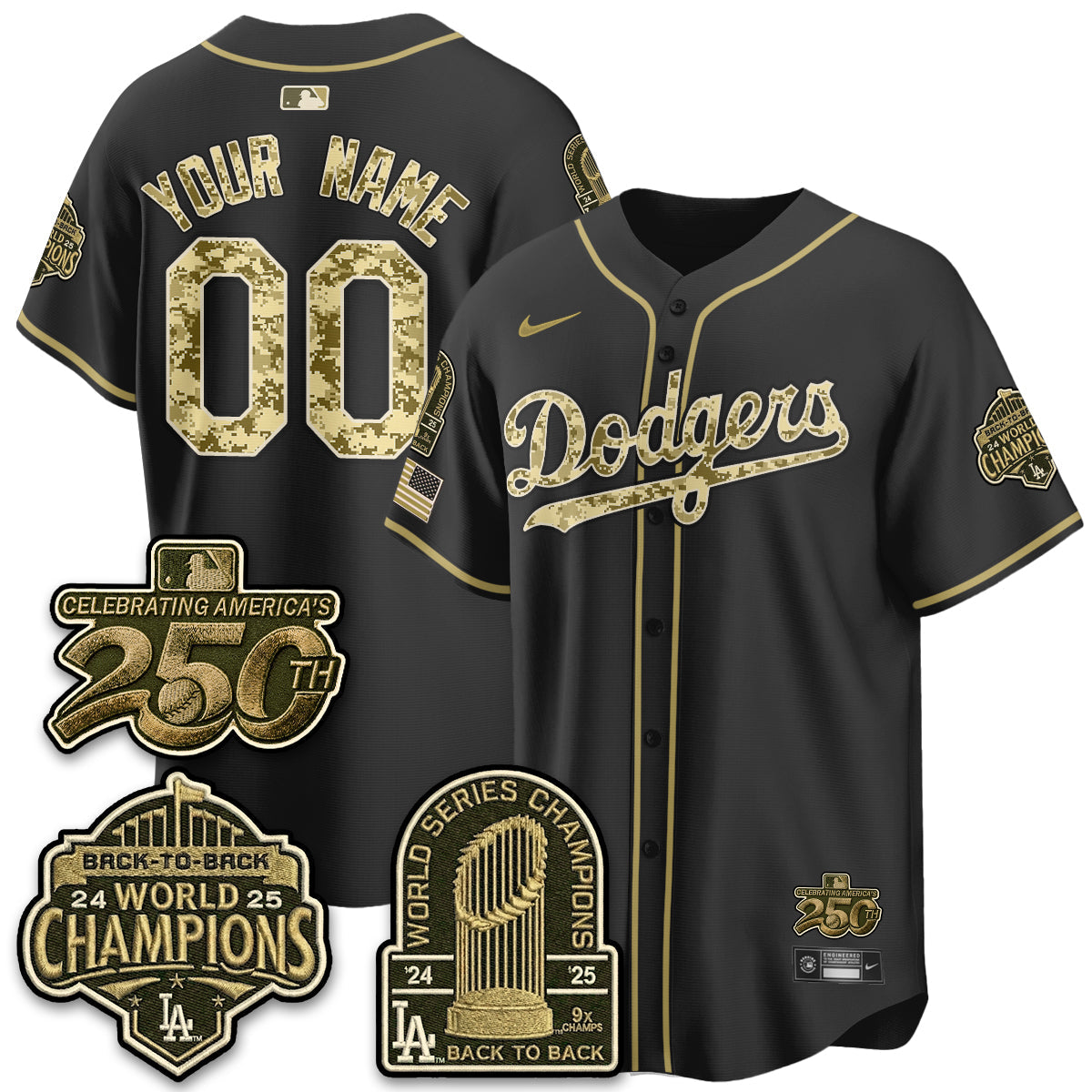 LAD Military Appreciation Game Day Custom Jersey V2 - Stitched