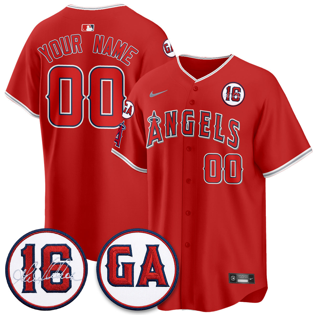 LAA Garret Anderson Tribute Patch Vapor Premier Limited Custom Jersey - All Stitched