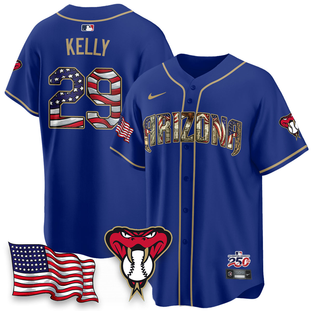 ARI 2026 Independence Day USA Vapor Limited Jersey - Stitched