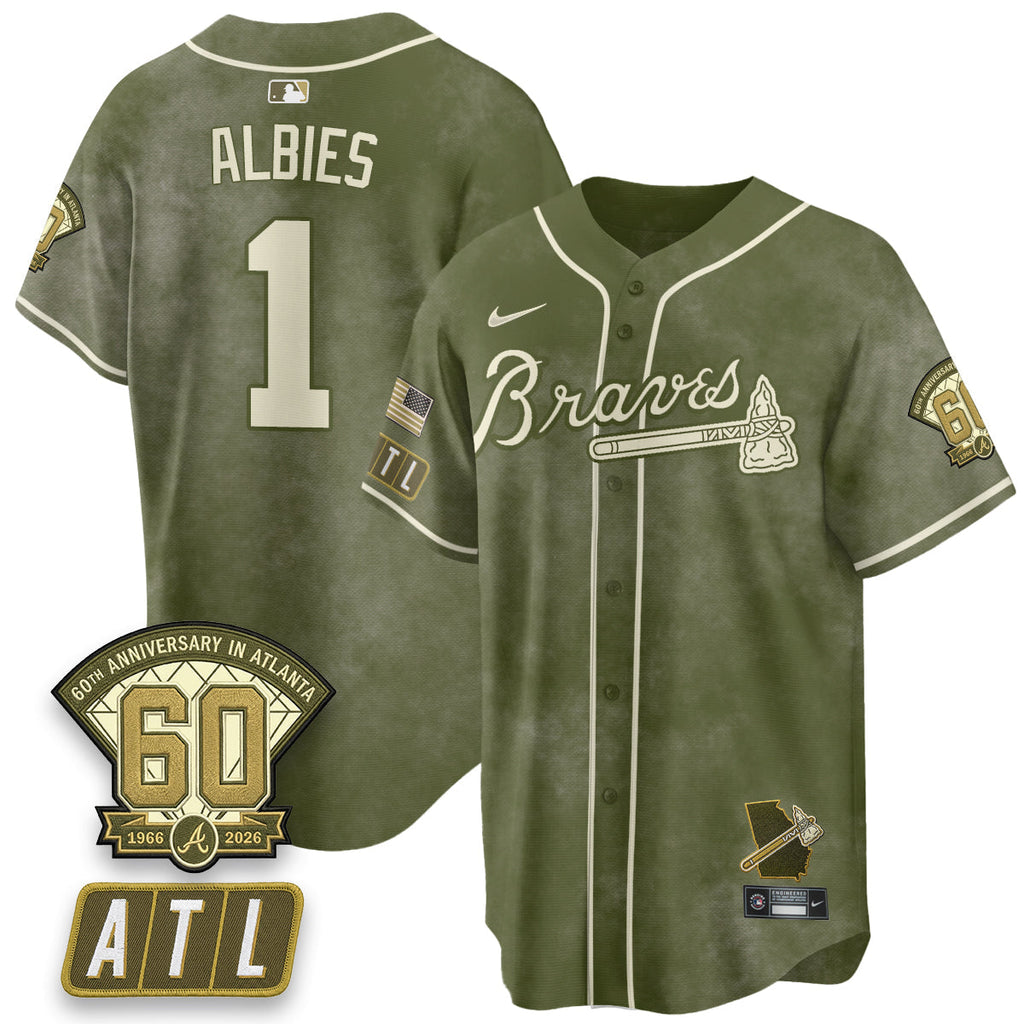 ATL New Era Olive 2026 Armed Forces Day Vapor Limited Jersey - Stitched