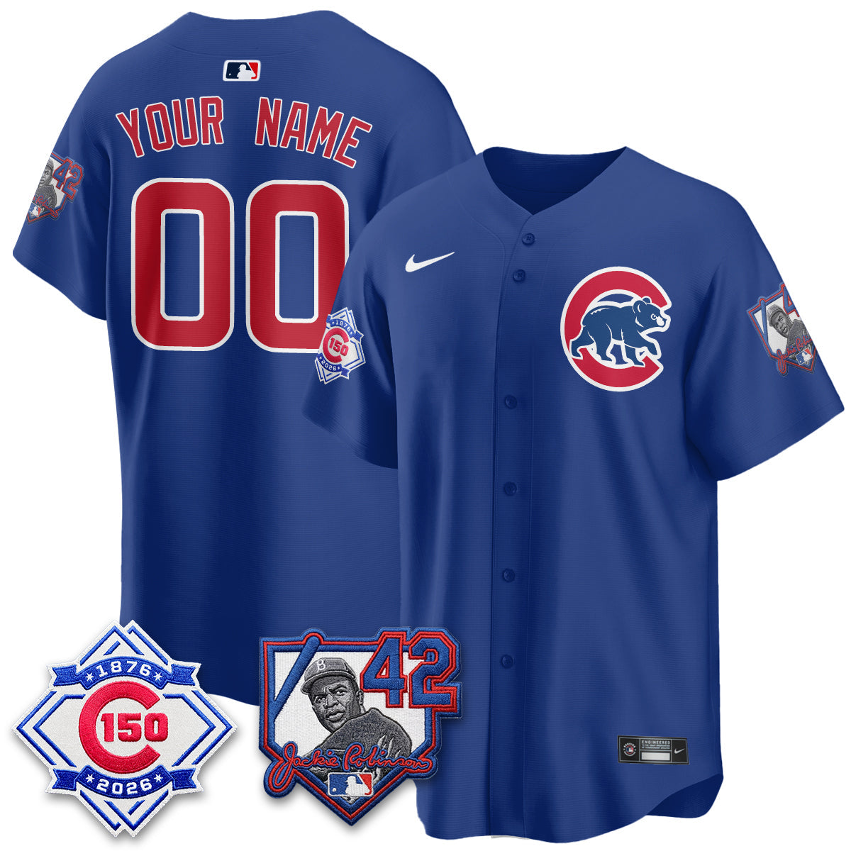 CHC 150th Anniversary & Jackie Robinson Day Patch Vapor Premier Limited Custom Jersey - All Stitched