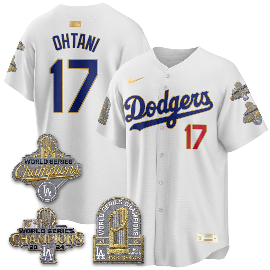 LAD Gold Collection Stadium Vapor Limited Jersey - Back to Back 9x Champs - Stitched