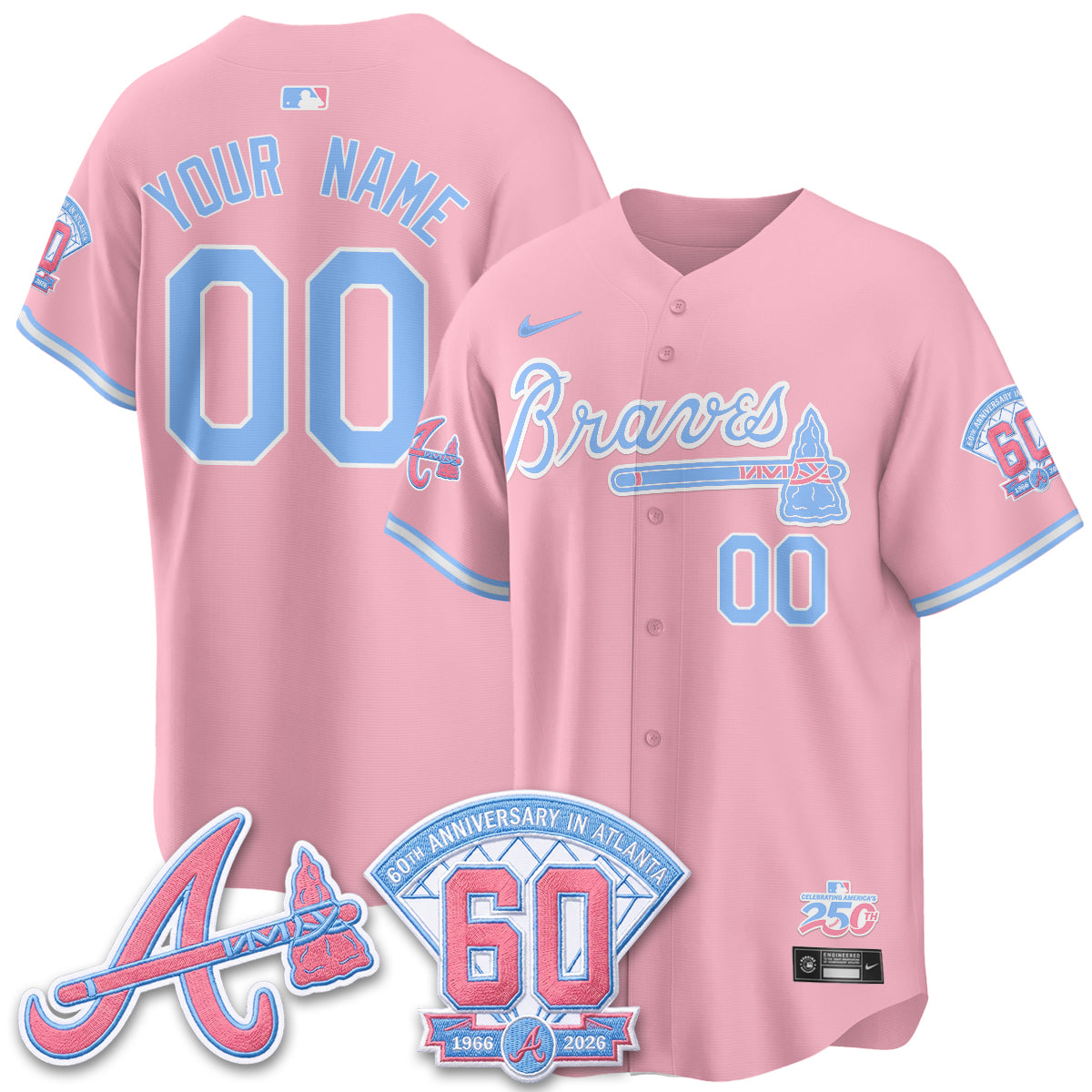 ATL x Bubblegum Vapor Custom Jersey - Stitched
