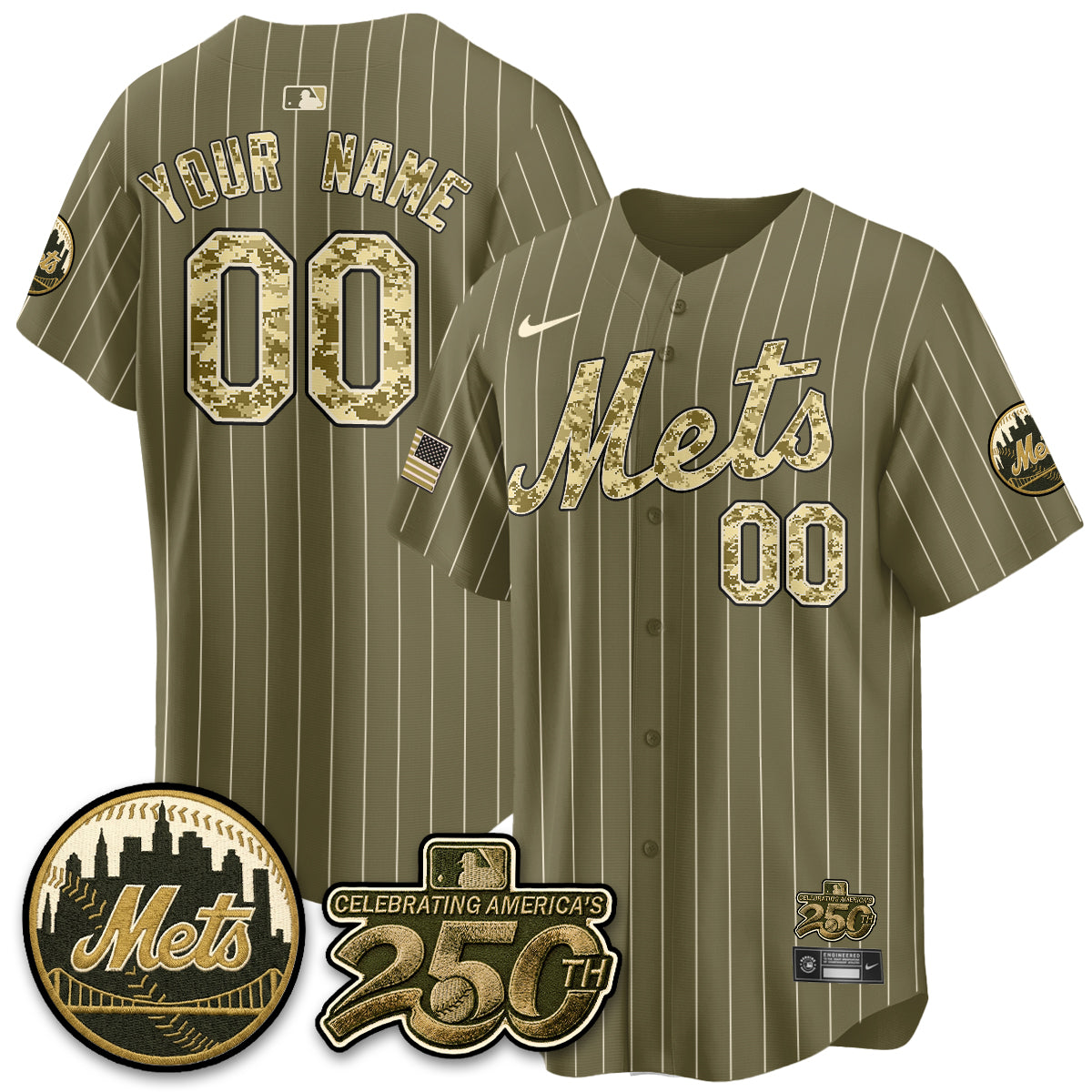NYM Armed Forces Day Vapor Premier Limited Custom Jersey - All Stitched V2