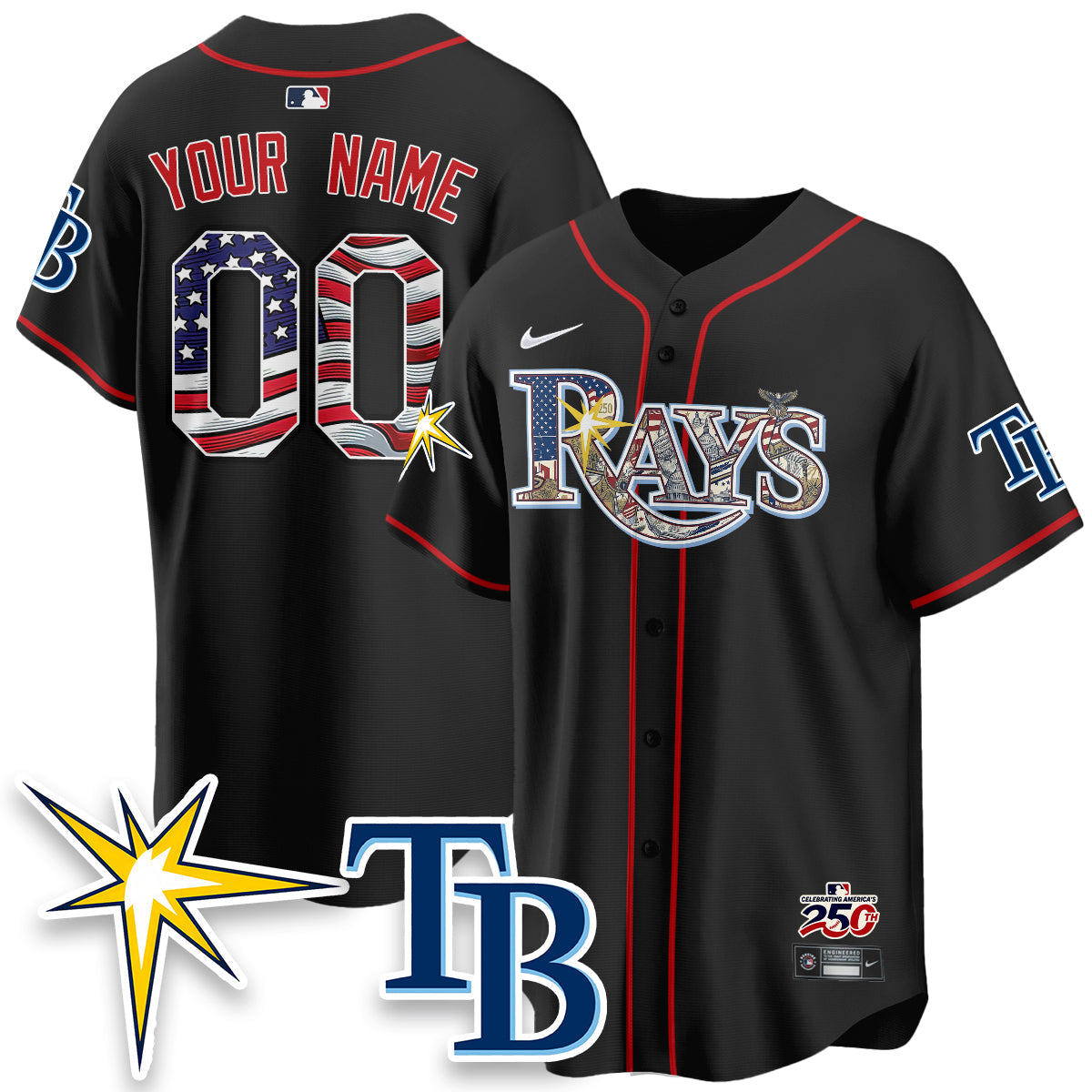 TB 2026 Independence Day USA Vapor Limited Custom Jersey - Stitched
