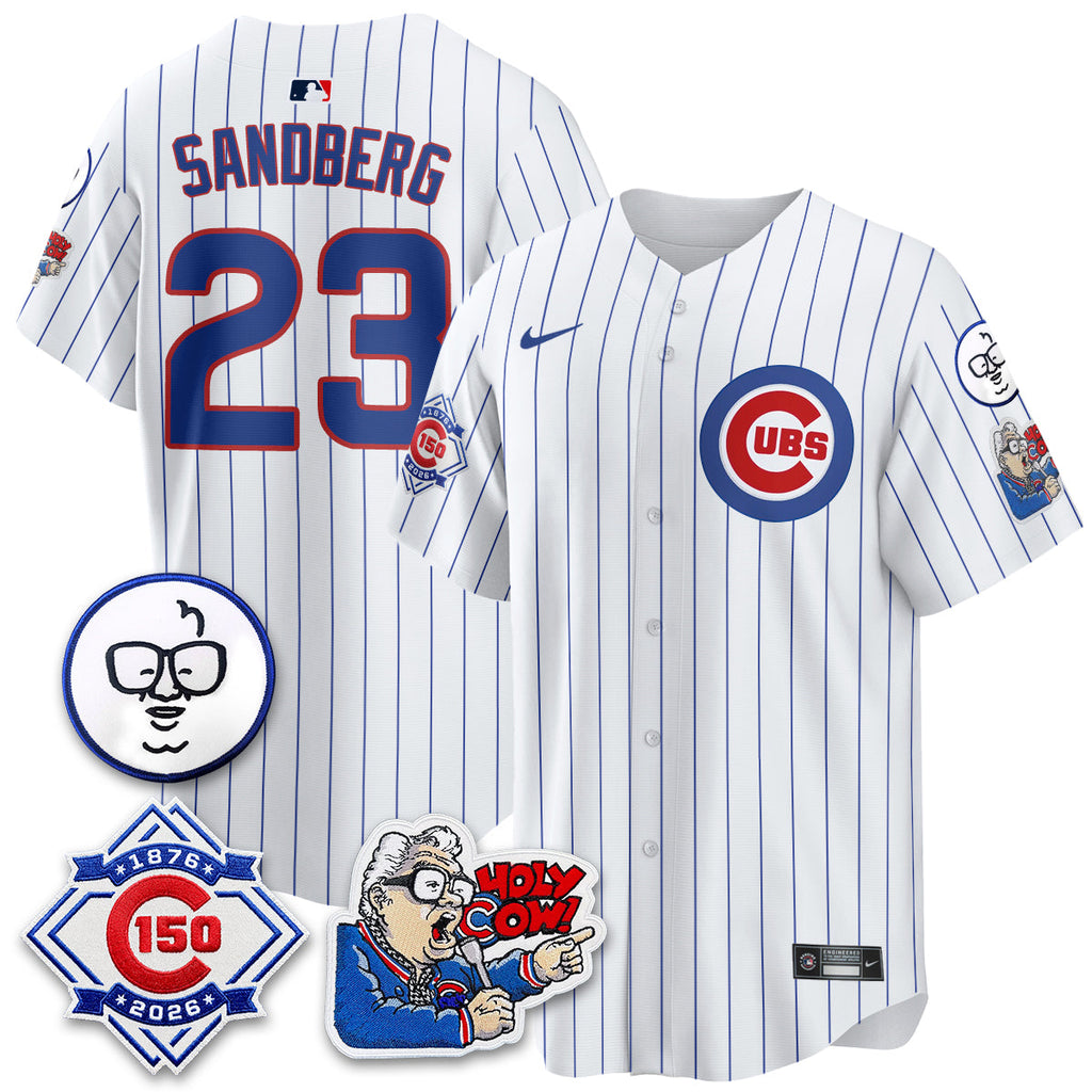 CHC 150th Anniversary Harry Caray Holy Cow Limited Blue Jersey - Stitched V2
