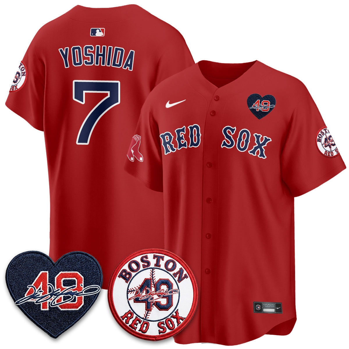 BOS Tim Wakefield Memorial Patch Vaper Premier Limited Jersey - All Stitched