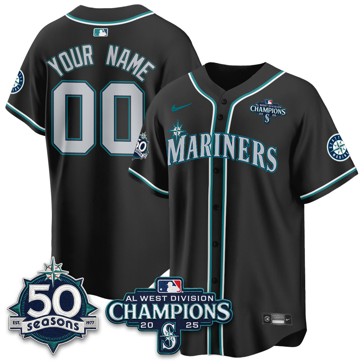 SEA 50th Anniversary Black Out Style Vapor Premier Limited Custom Jersey - All Stitched