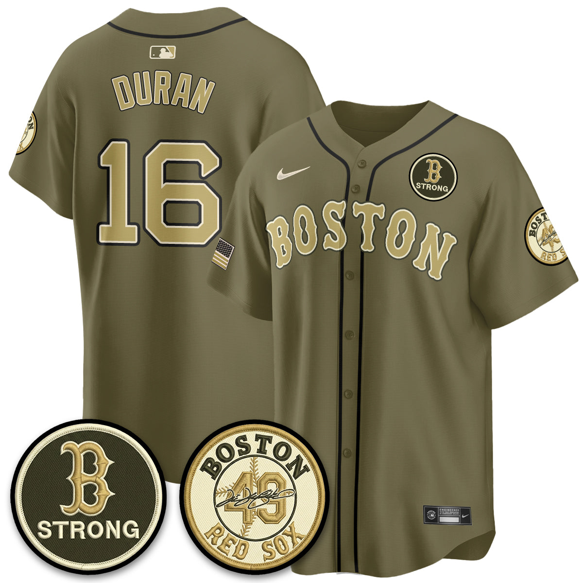 BOS New Era Olive 2026 Armed Forces Day Jersey - Stitched