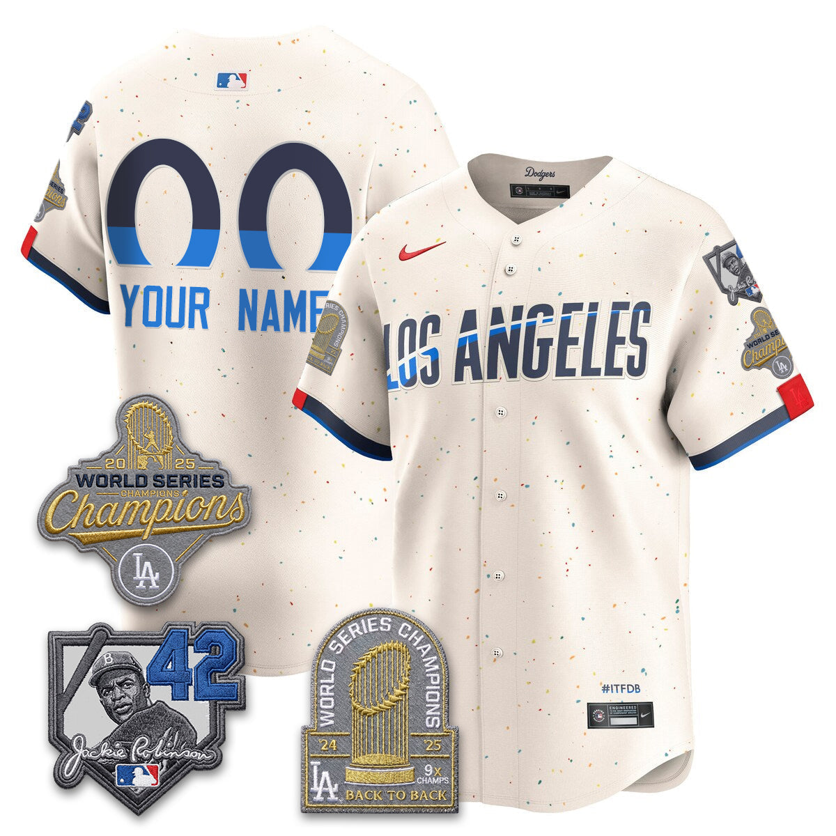 LAD 2026 Jackie Robinson New Era Vapor Custom Limited Jersey - Stitched
