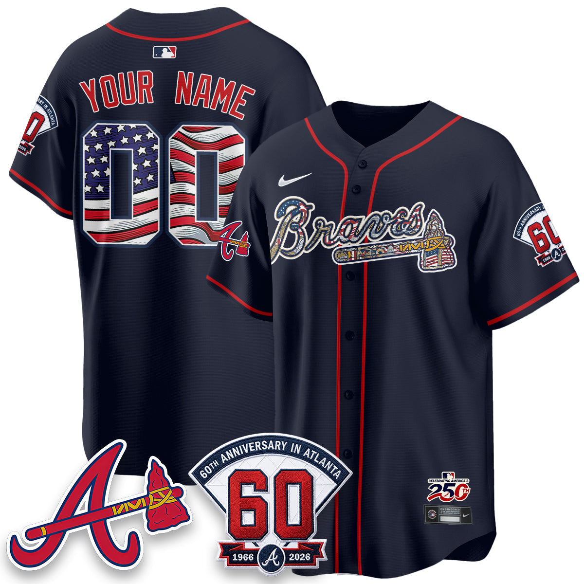 ATL 2026 Independence Day USA Vapor Limited Custom Jersey - Stitched