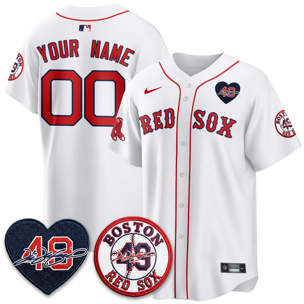 BOS Tim Wakefield Memorial Patch Vaper Premier Limited Custom Jersey - Stitched