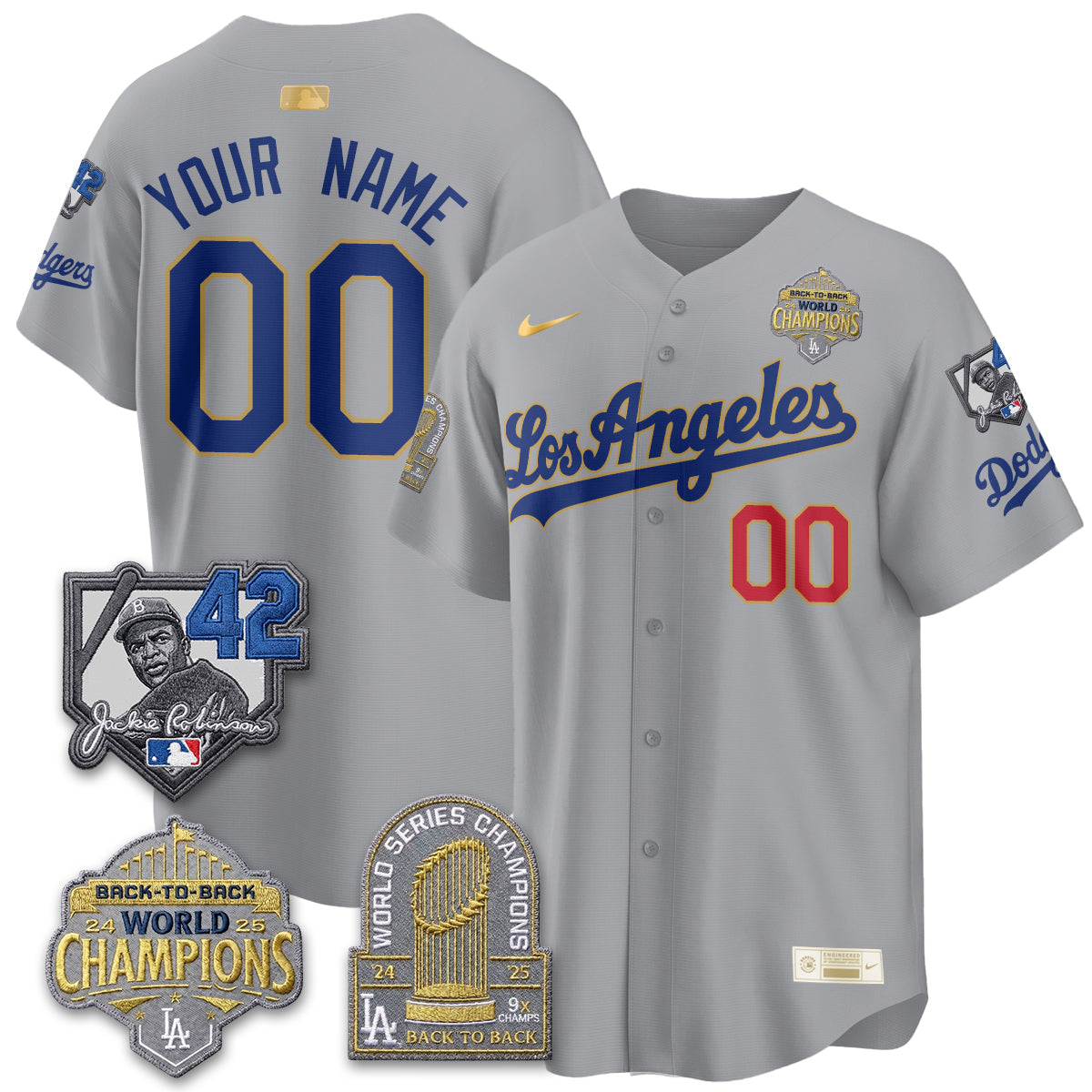LAD 2026 New Era Gold Collection Vapor Custom Limited Jersey - B2B Champs - All Stitched