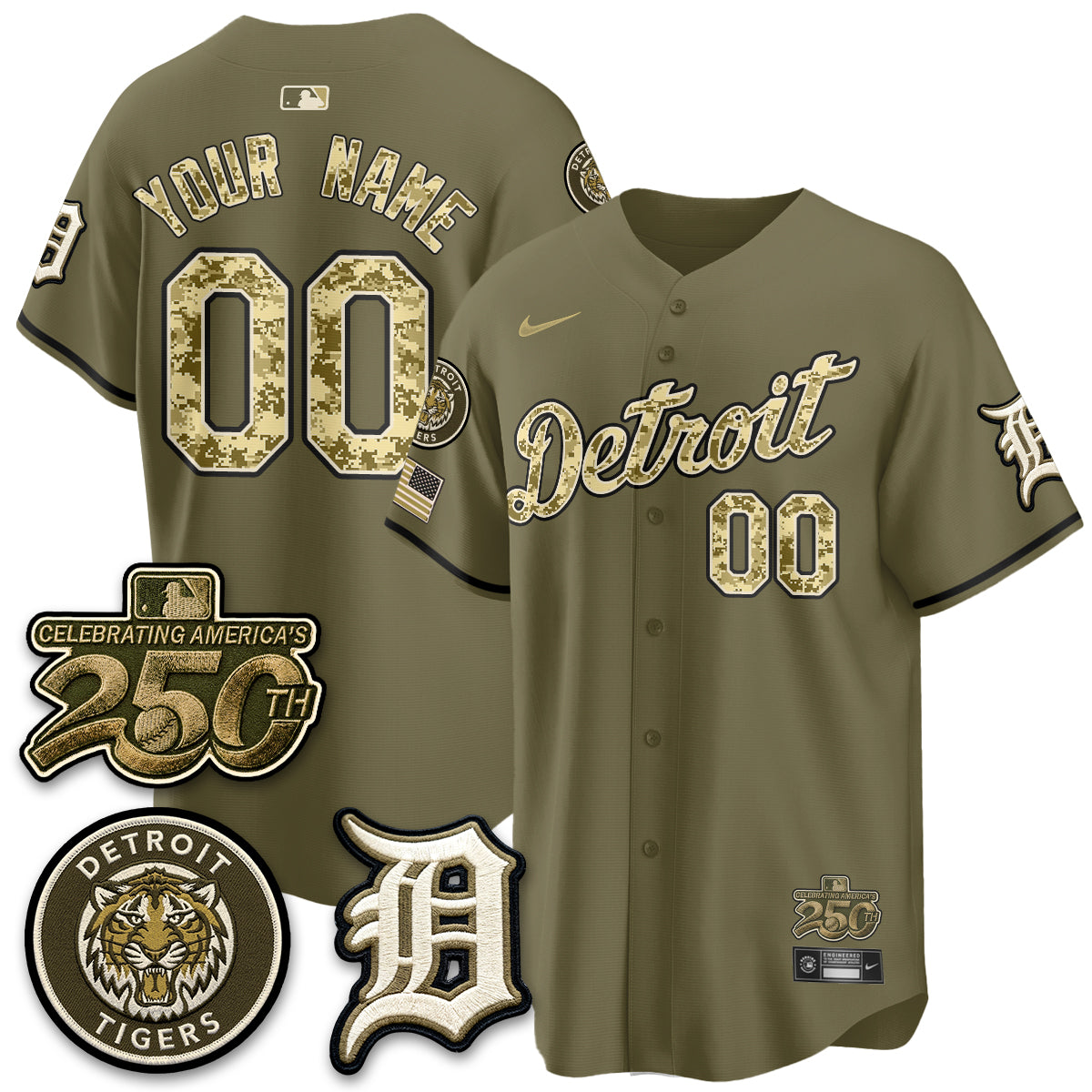 DET 2026 Armed Forces Day Custom Jersey - Stitched