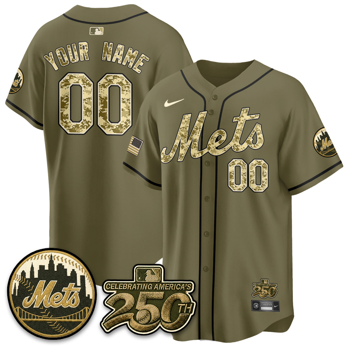 NYM Armed Forces Day Vapor Premier Limited Custom Jersey - All Stitched V2
