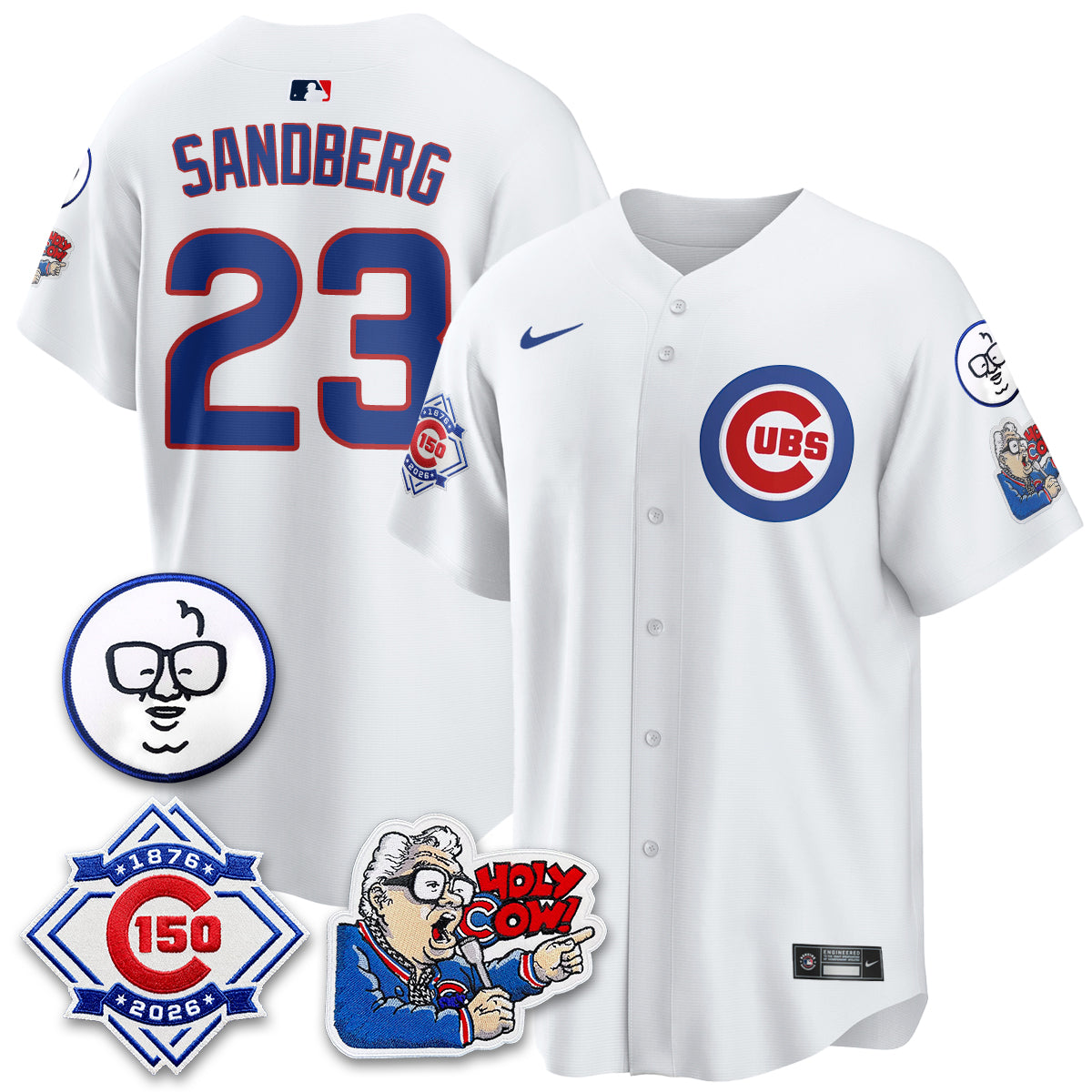 CHC 150th Anniversary Harry Caray Holy Cow Vapor Premier Limited Jersey - All Stitched V2