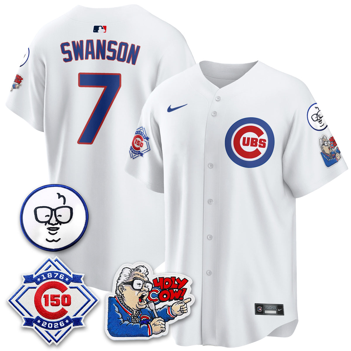 CHC 150th Anniversary Harry Caray Holy Cow Vapor Premier Limited Jersey - All Stitched V2