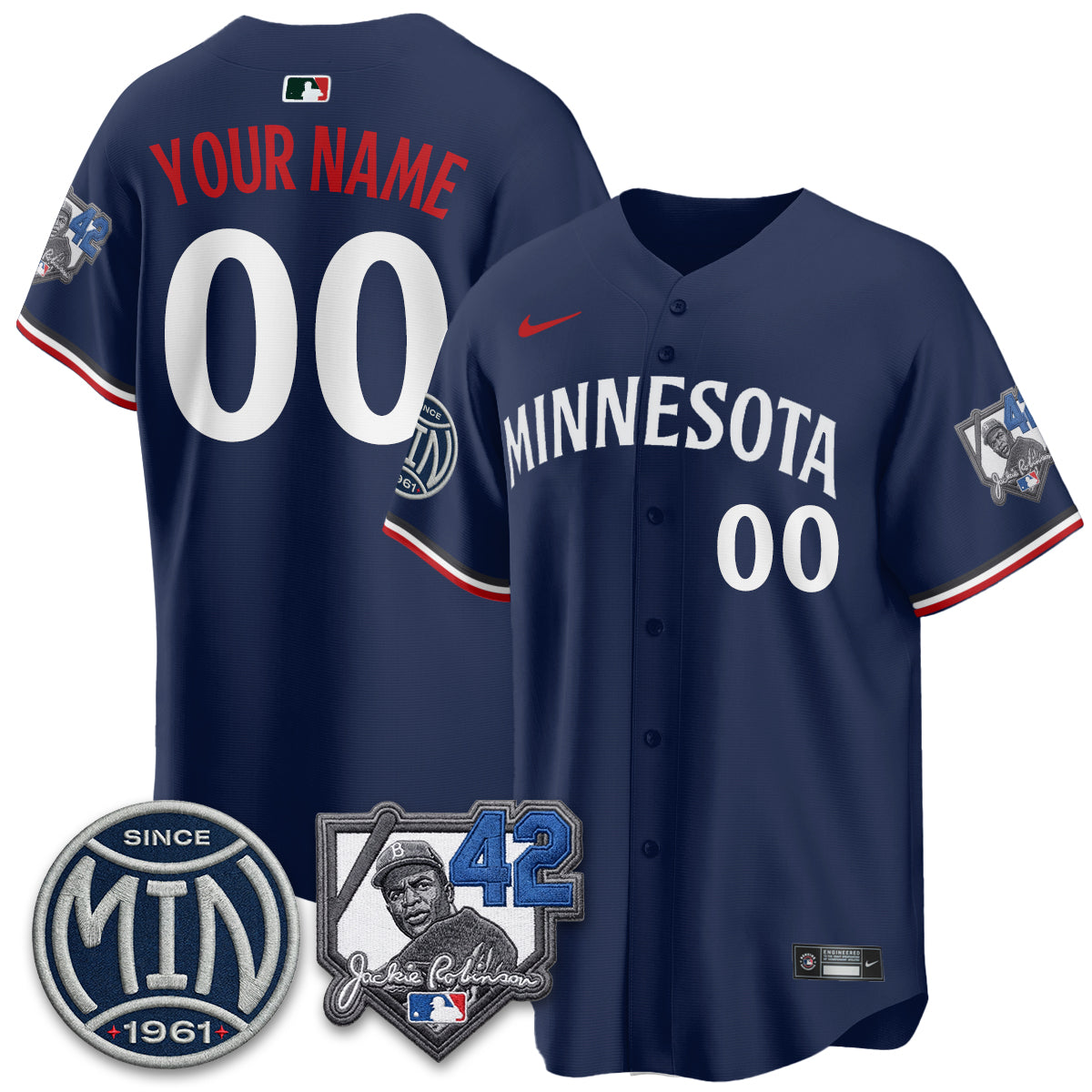 MIN 2026 Jackie Robinson Day Vapor Limited Custom Jersey - All Stitched