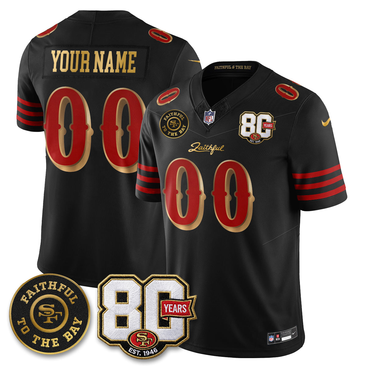 SF “Rivalries” Vapor Limited Custom Jersey - Faithful To The Bay Patch - All Stitched