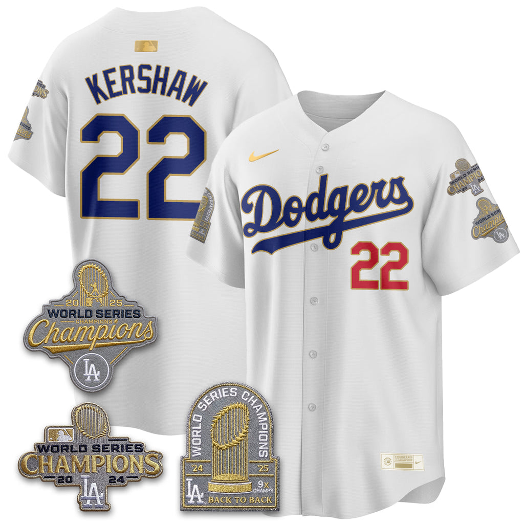 LAD Gold Collection Stadium Vapor Limited Jersey - Back to Back 9x Champs - Stitched