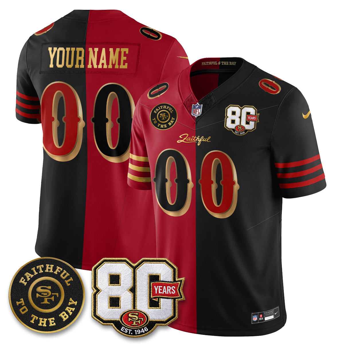 SF “Rivalries” Vapor Limited Custom Jersey - Faithful To The Bay Patch - All Stitched