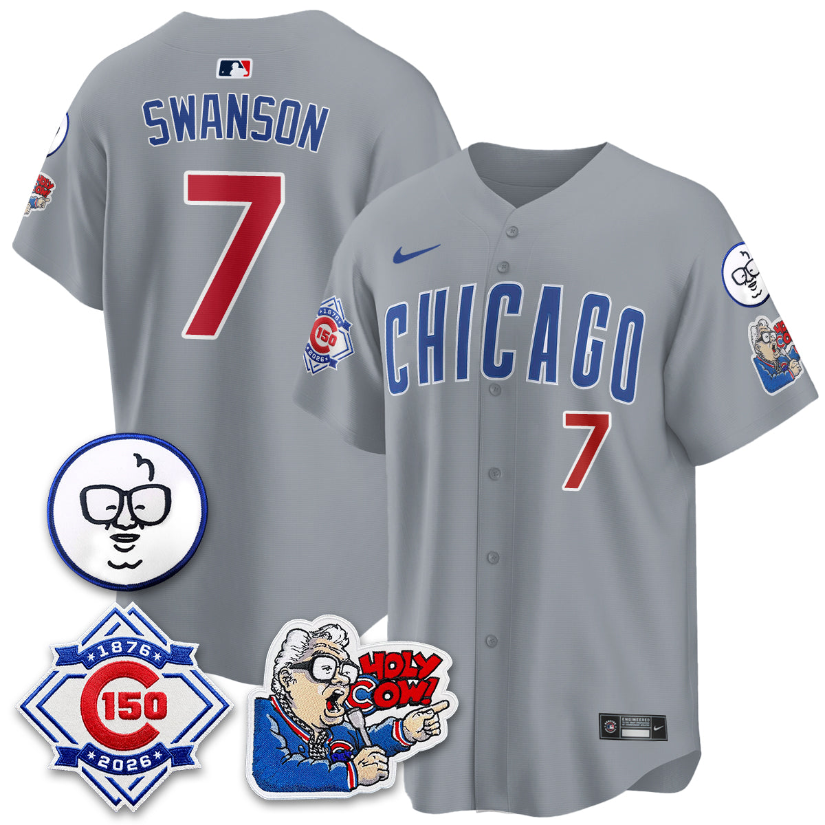 CHC 150th Anniversary Harry Caray Holy Cow Vapor Premier Limited Jersey - Stitched V2