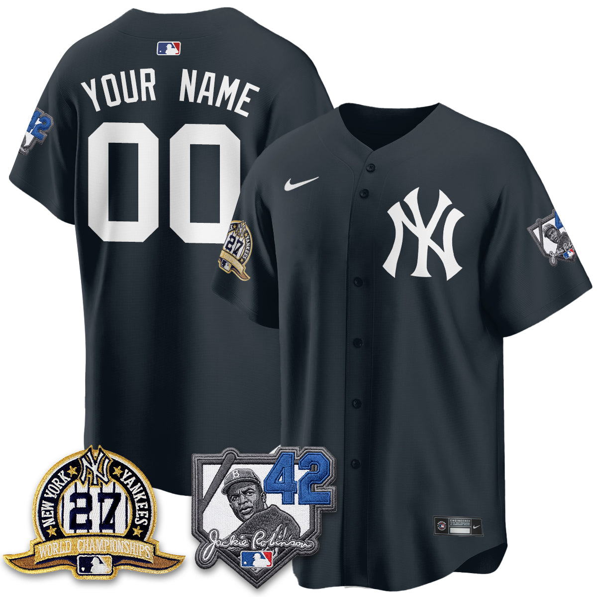 NYY 2026 Jackie Robinson Day Vapor Limited Custom Jersey - All Stitched