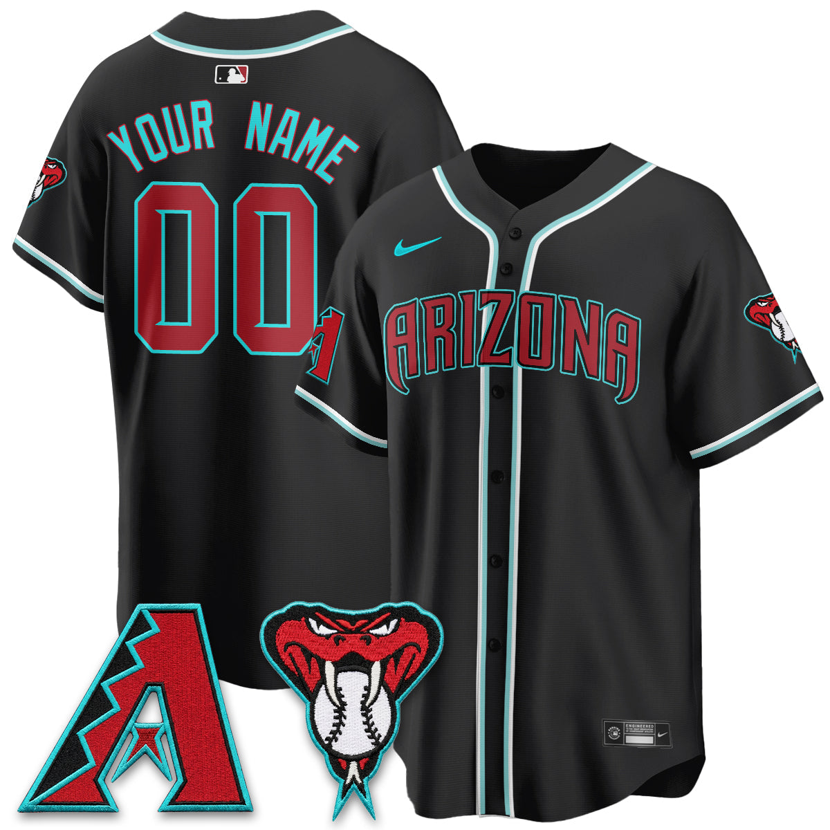 ARI Black Out Style Vapor Premier Limited Custom Jersey - All Stitched