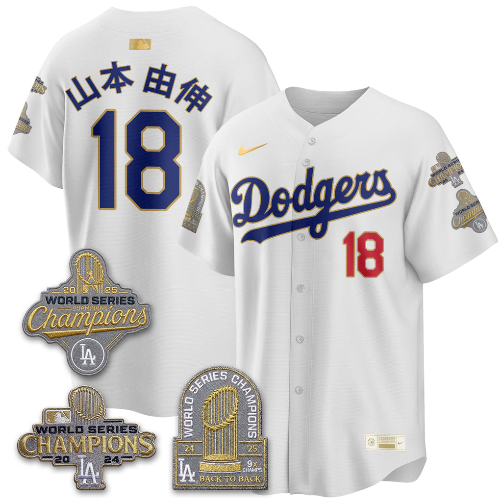 LAD Gold Collection Stadium Vapor Limited Jersey - Back to Back 9x Champs - Stitched
