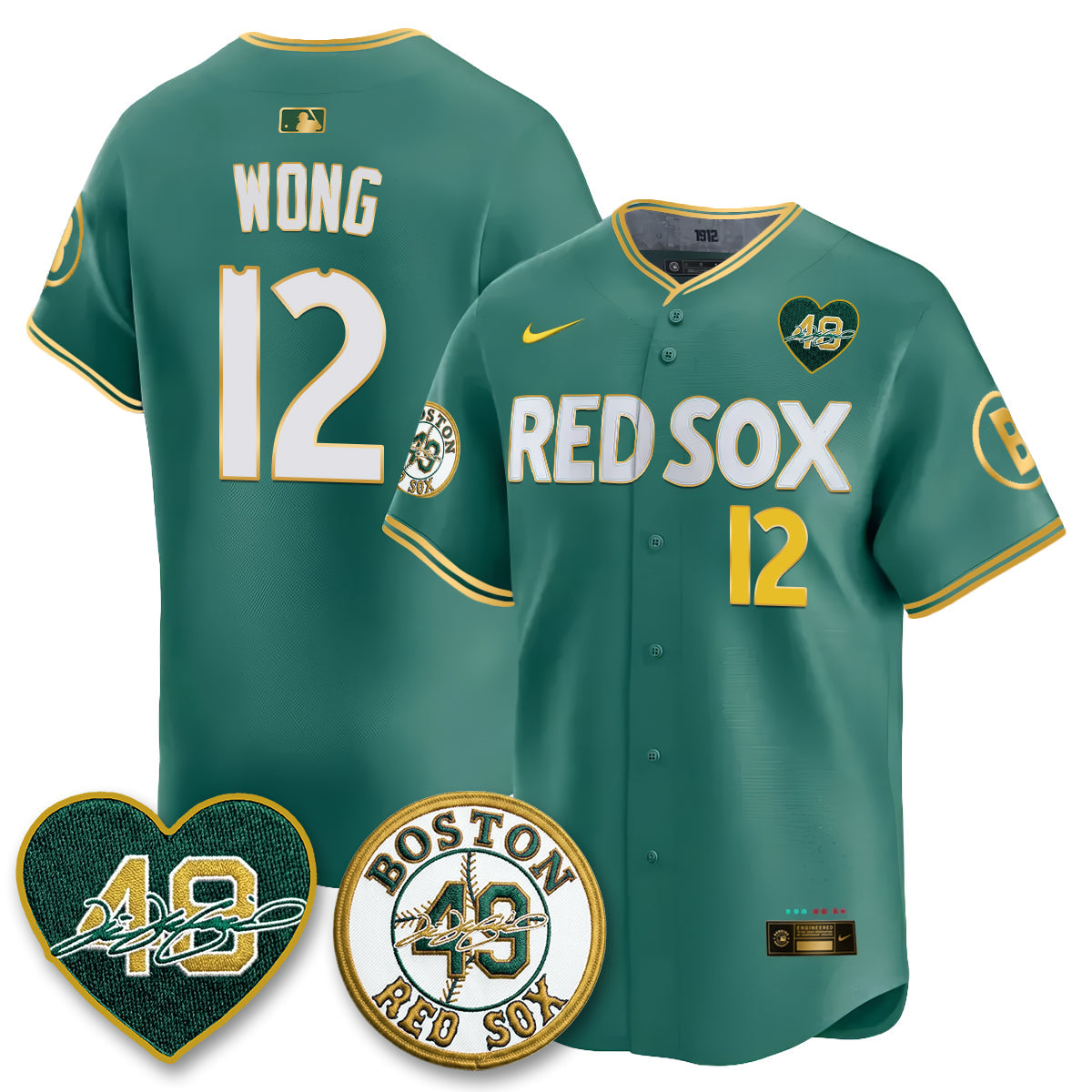 BOS Tim Wakefield Memorial Patch Vaper Premier Limited Gold Edition Jersey - All Stitched