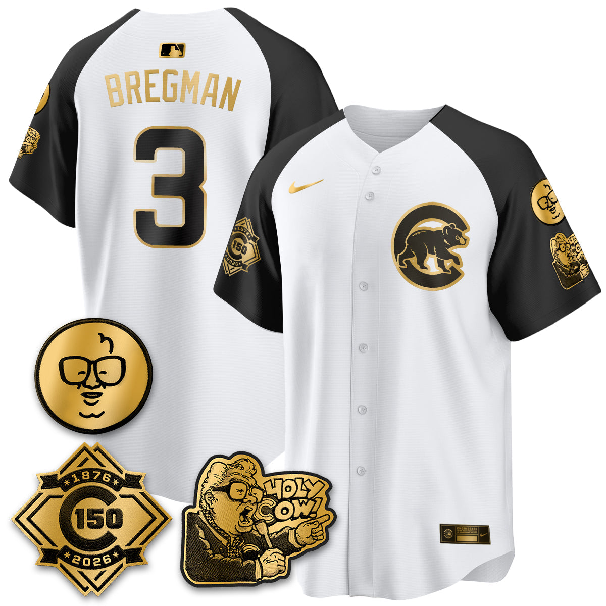 CHC 150th Anniversary Harry Caray Holy Cow Vapor Premier Limited Jersey - Stitched V3