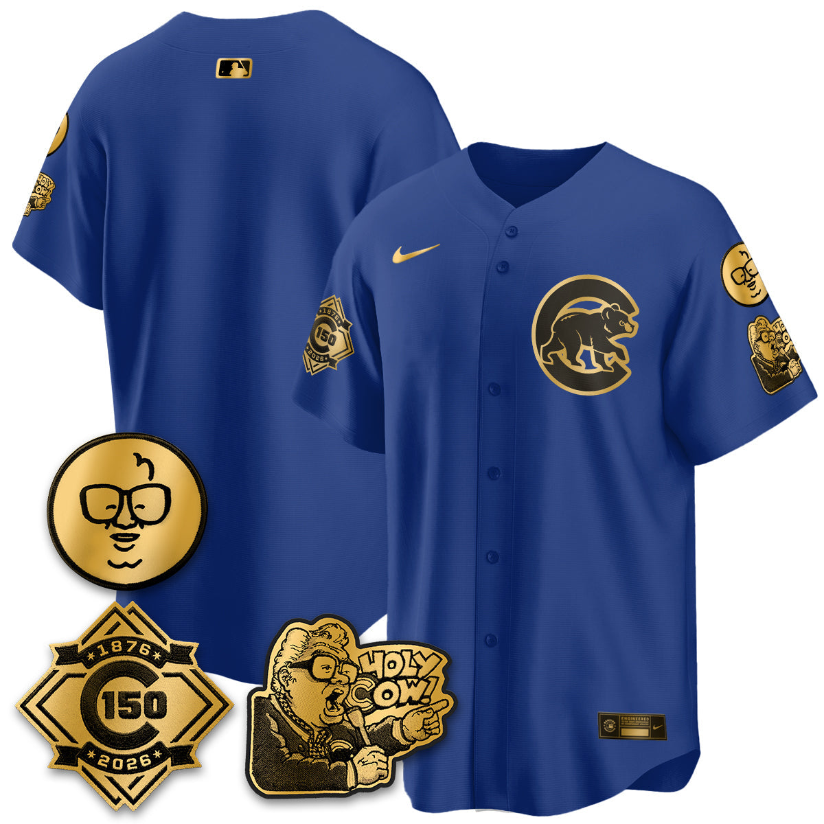 CHC 150th Anniversary Harry Caray Holy Cow Vapor Premier Limited Jersey - Stitched V3