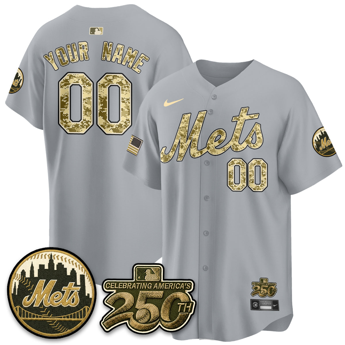 NYM Armed Forces Day Vapor Premier Limited Custom Jersey - Stitched V2
