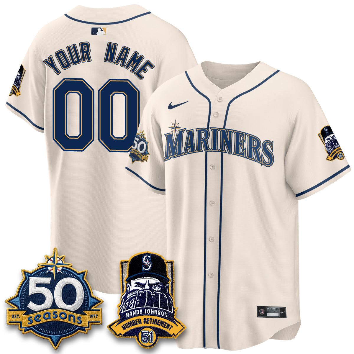 SEA Randy Johnson Vapor Limited Custom Jersey V2- All Stitched