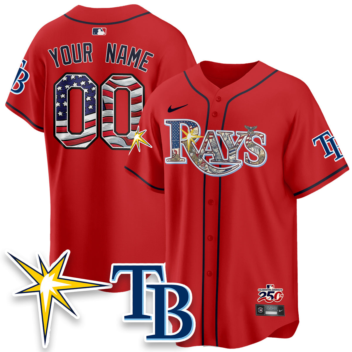 TB 2026 Independence Day USA Vapor Limited Custom Jersey - Stitched