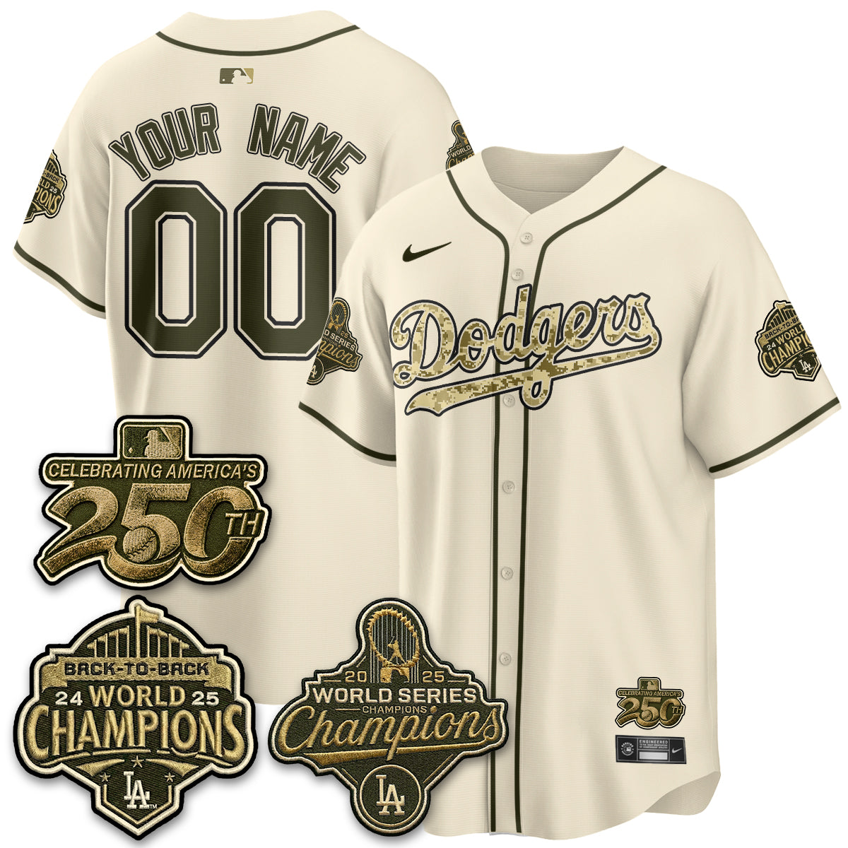 LAD Military Appreciation Game Day Custom Jersey -Stitched