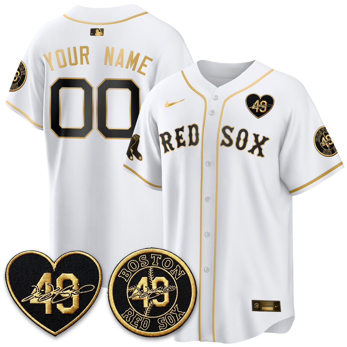 BOS Tim Wakefield Memorial Patch Vaper Premier Limited Custom Jersey - All Stitched