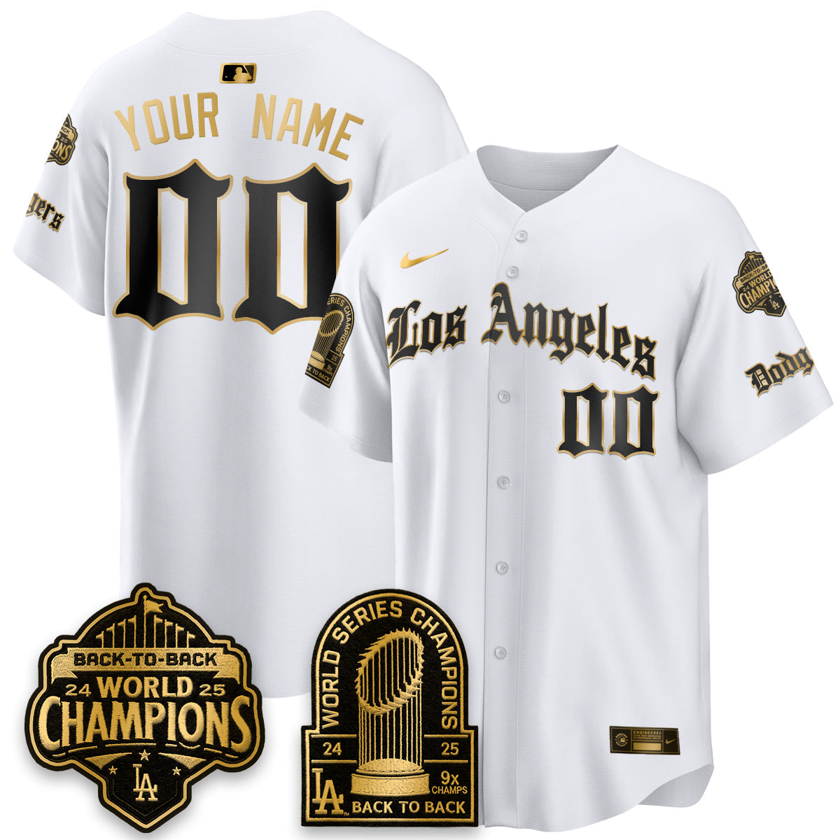 LAD WS Champions Back 2 Back Patch Vapor Premier Limited Gothic Edition Custom Jersey - Stitched