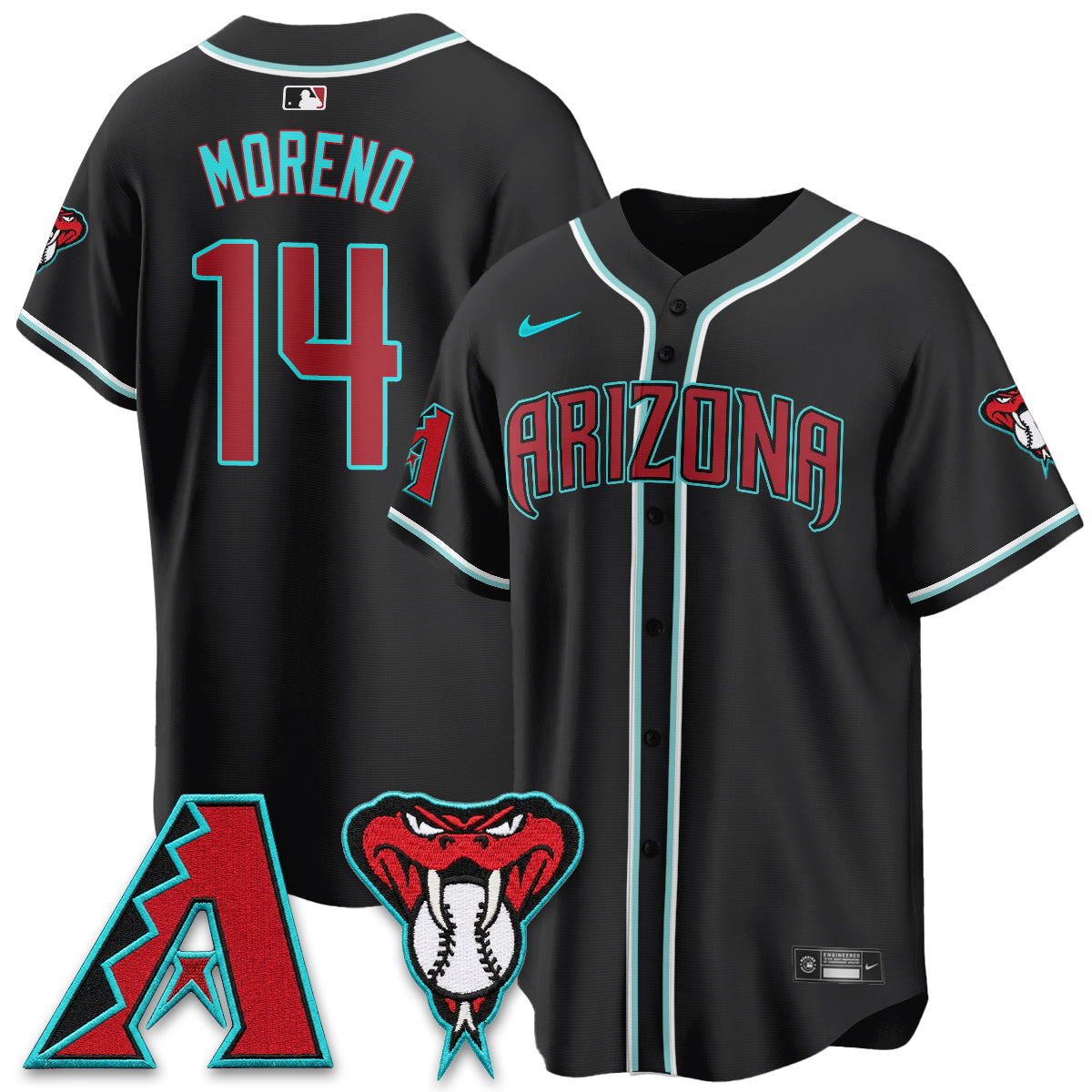ARI Black Out Style Vapor Premier Limited Jersey - All Stitched