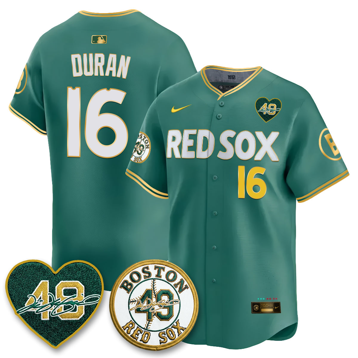 BOS Tim Wakefield Memorial Patch Vaper Premier Limited Gold Edition Jersey - All Stitched