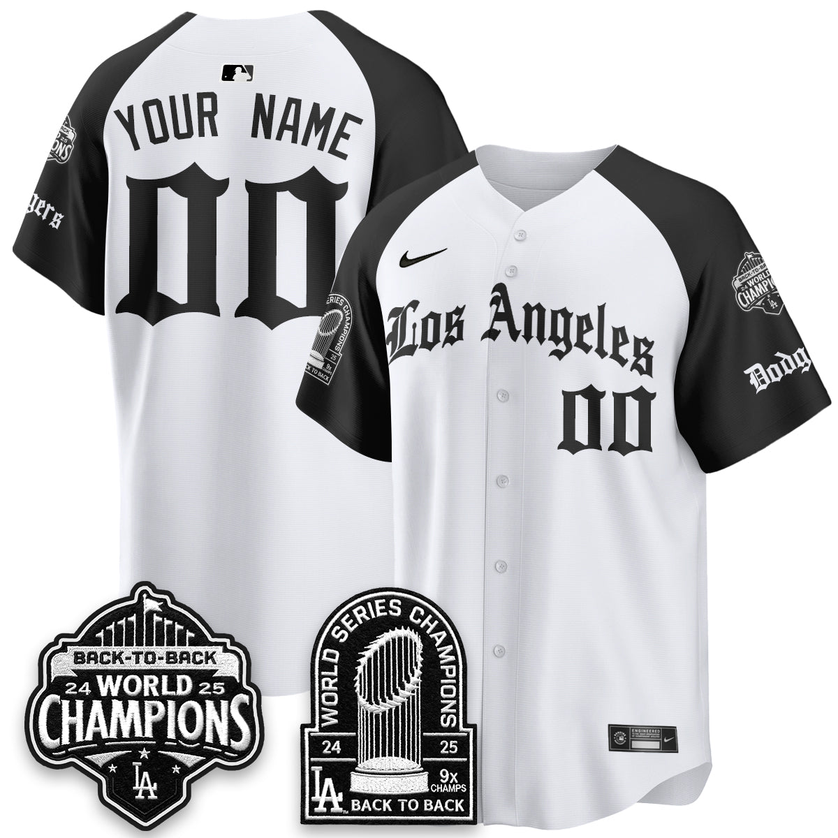LAD WS Champions Back 2 Back Patch Vapor Premier Limited Gothic Edition Custom Jersey - Stitched