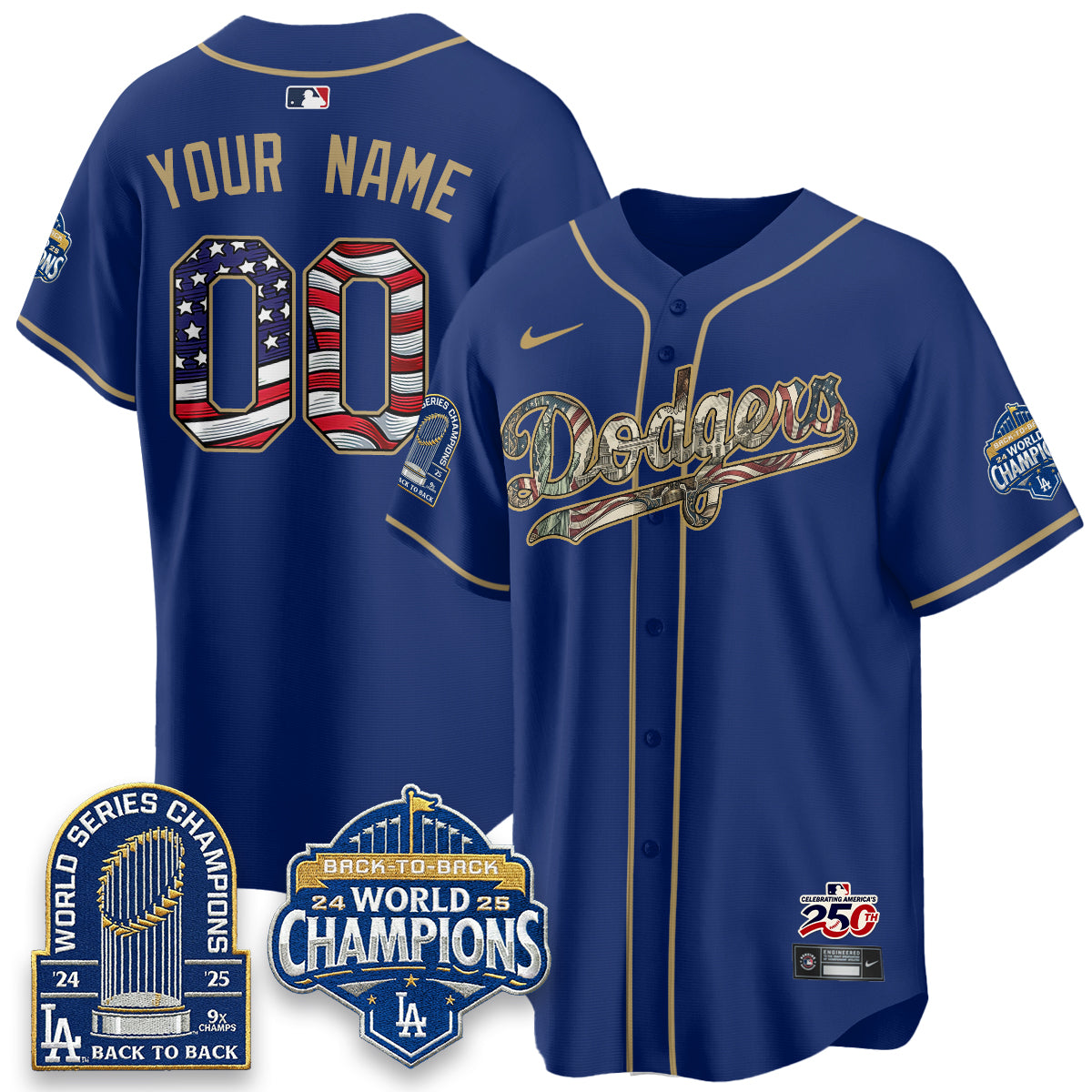LAD 2026 Independence Day USA Vapor Limited Custom Jersey - Stitched