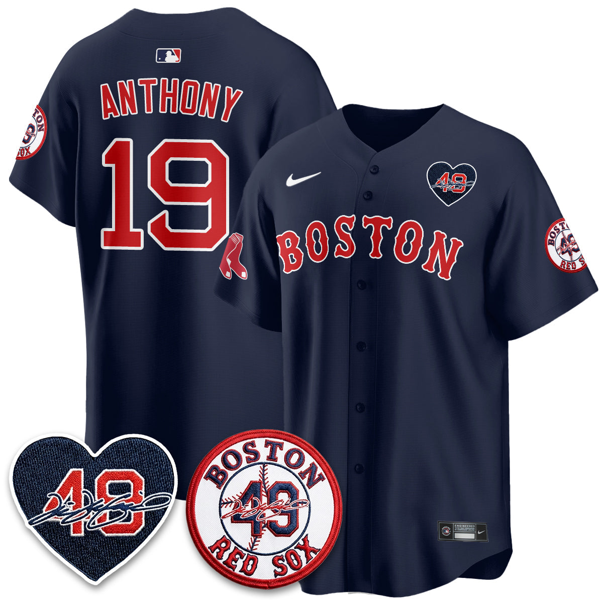 BOS Tim Wakefield Memorial Patch Vaper Premier Limited Jersey - All Stitched