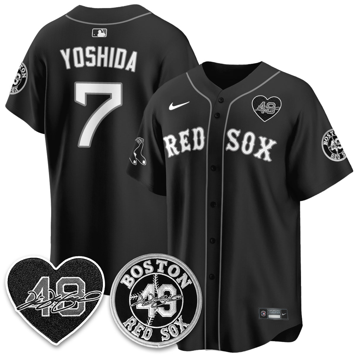 BOS Tim Wakefield Memorial Patch Vaper Premier Limited Jersey - All Stitched