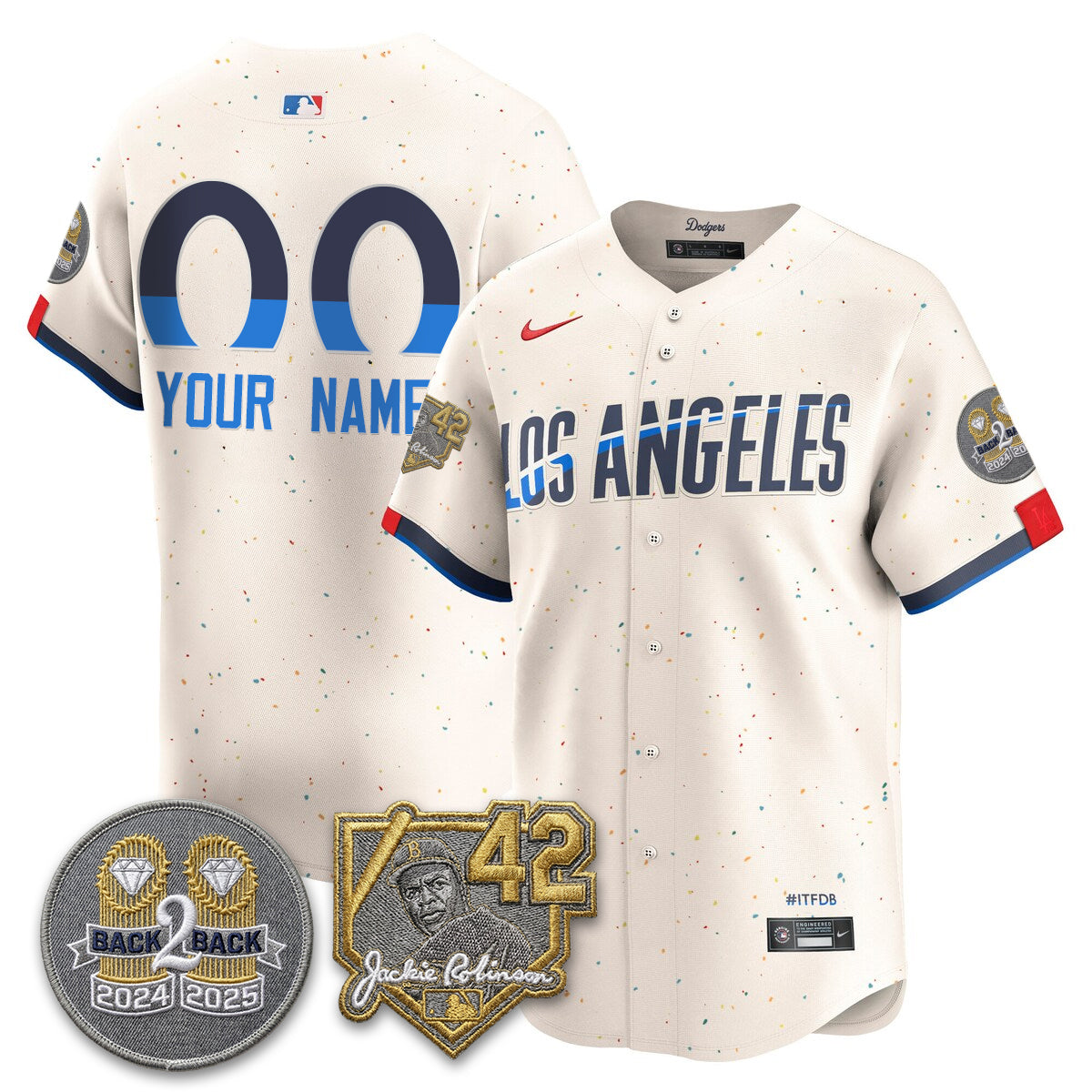 LAD -  2026 Jackie Robinson Day Vapor Custom Limited Jersey - Stitched