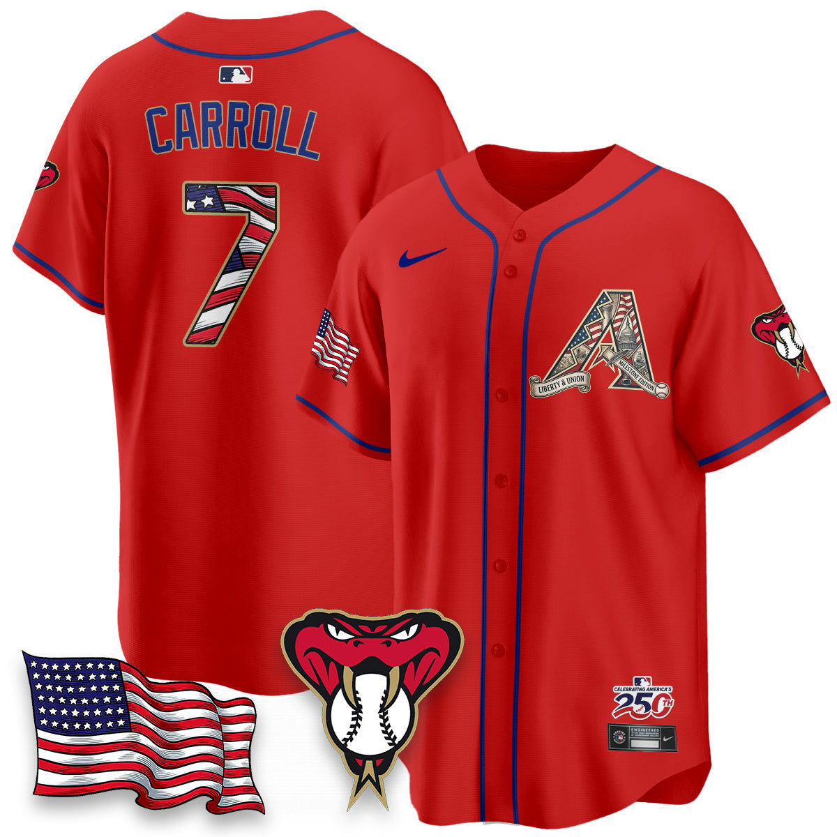 ARI 2026 Independence Day USA Vapor Limited Jersey - Stitched