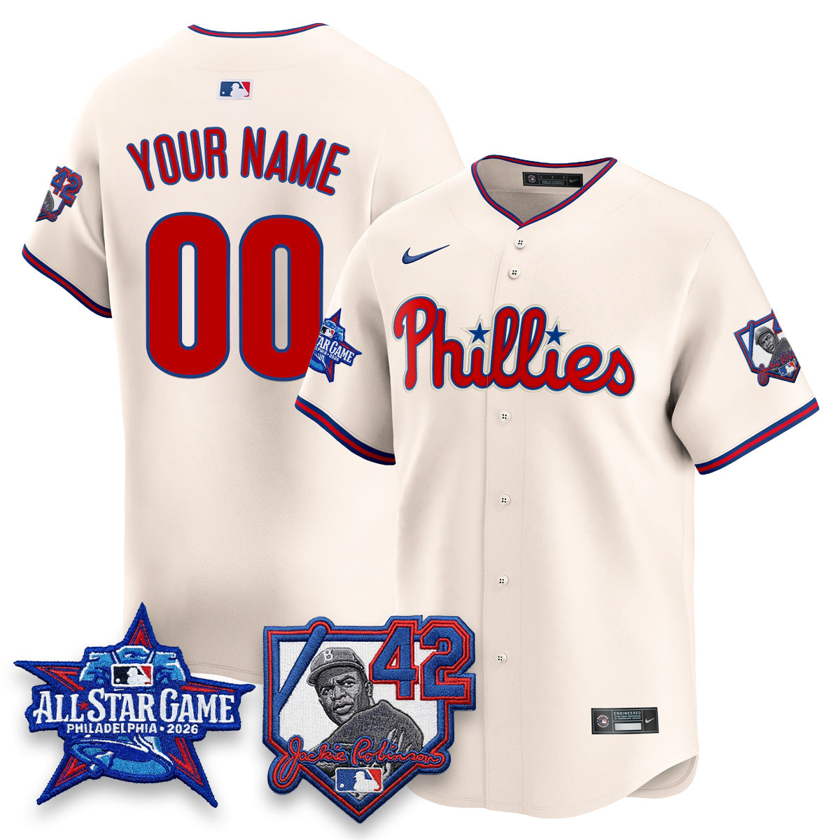 PHI 2026 Jackie Robinson New Era - All Star Game Vapor Limited Custom Jersey - All Stitched