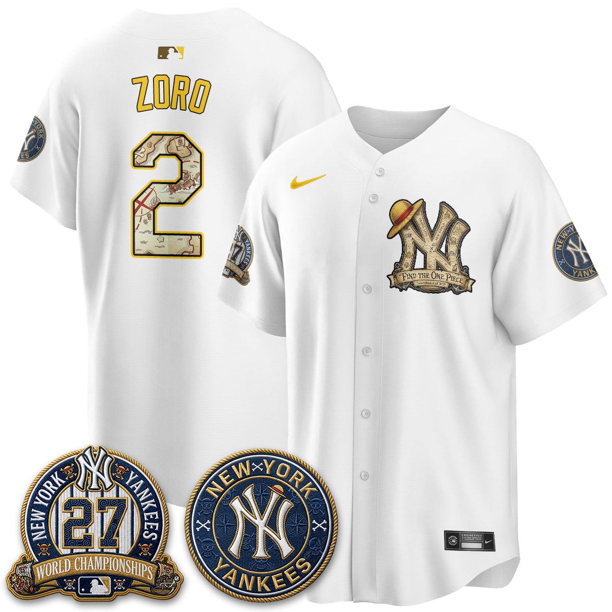 NYY x OP Japanese Cartoon Limited Jersey -  Stitched