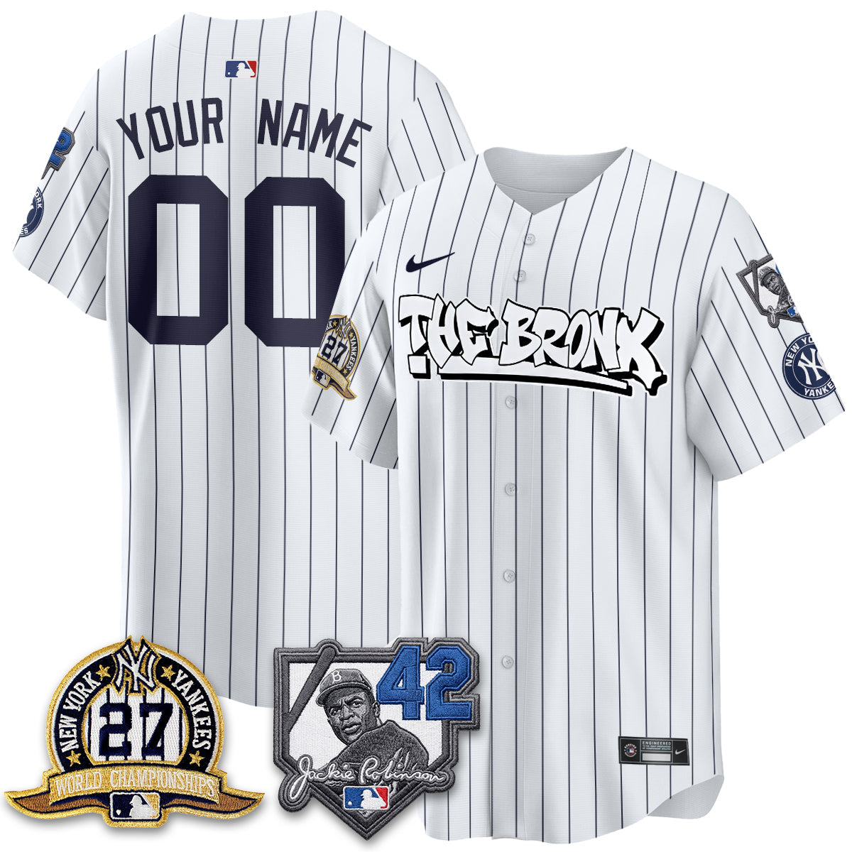 NYY The Bronx 2026 Jackie Robinson Day Vapor Limited Custom Jersey - All Stitched